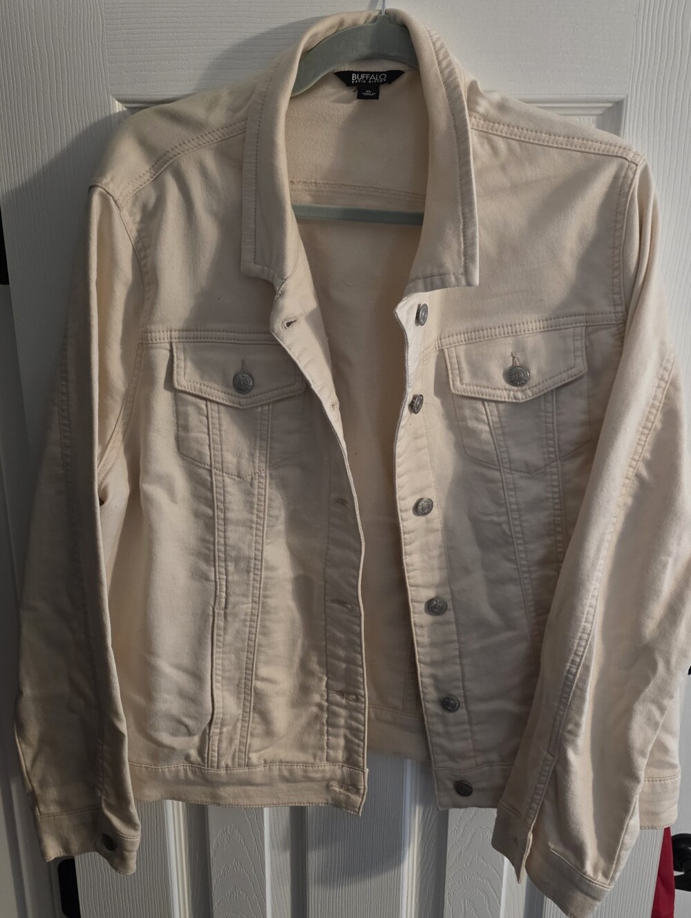 Buffalo David Bitton Women's Pale Pink/Cream Denim Jacket XL